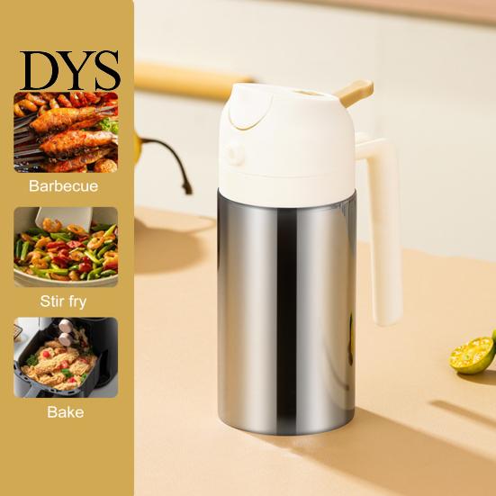 Easy-to-use Oil Dispenser 2-In-1 Stainless Steel Olive And Sprayer 360ml/430ml/500ml Food-grade Mist Spray Bottle Mister for Kitchen Cooking Air Fryer