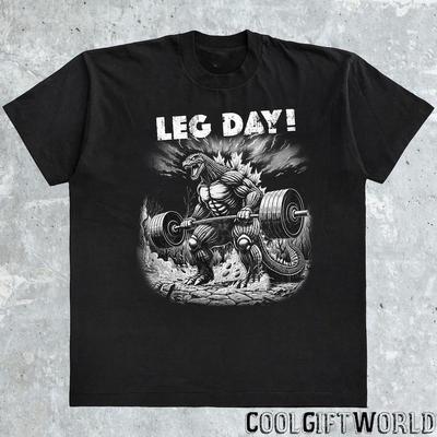 Godzilla Leg Day TShirt Funny Gym Workout T Shirt Full Size S3XL Unisex T-Shirt