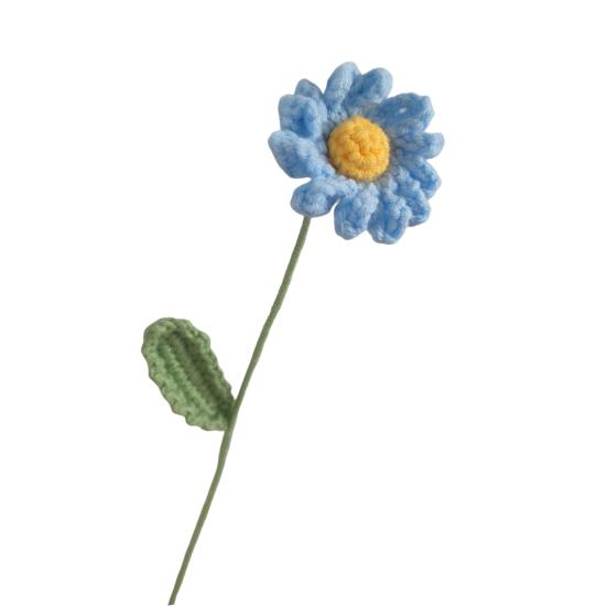 

Вязаный искусственный цветок ручной работы лучший подарок Домашняя готовая ручная вязка Подсолнух Декор стола