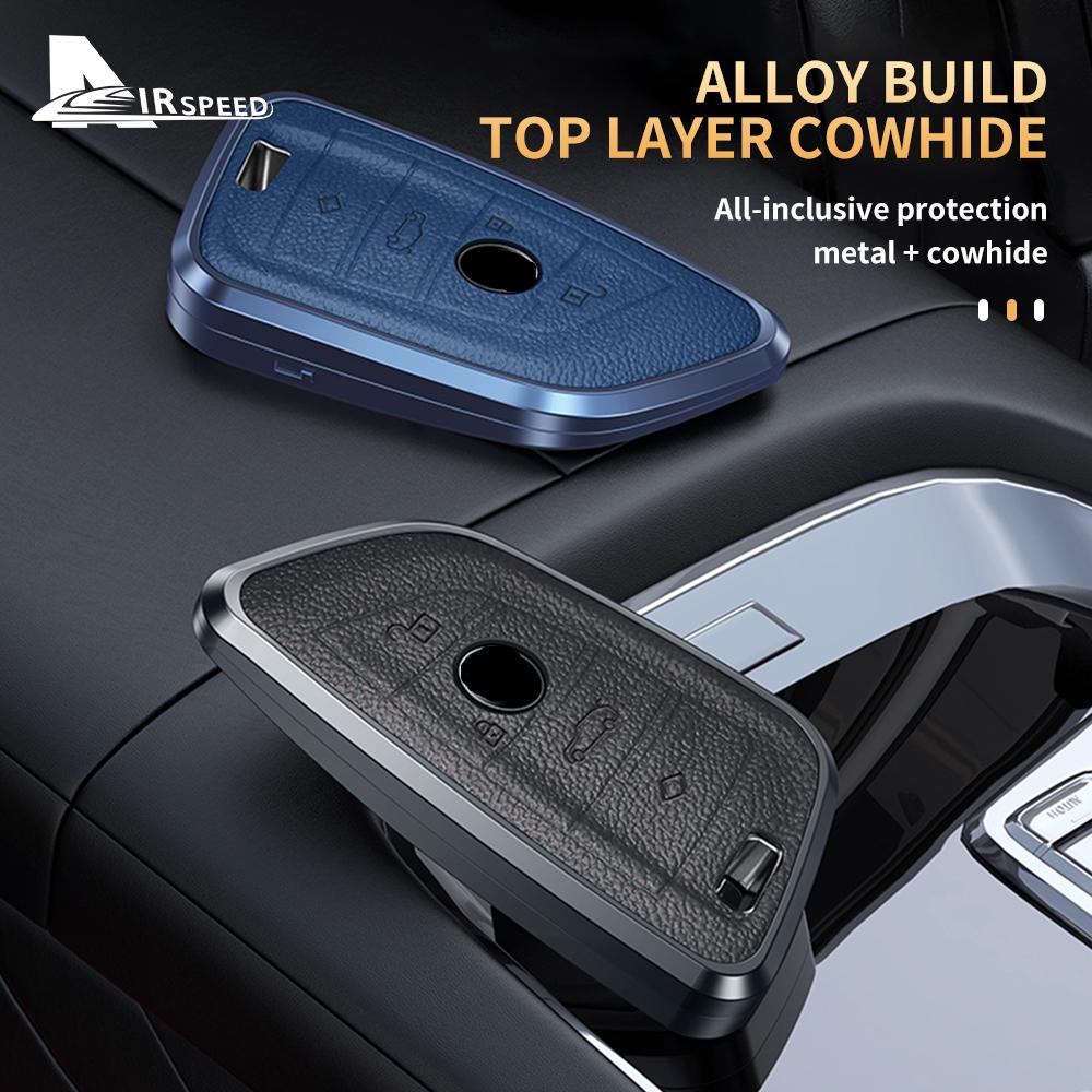 Metal Cowhide Remote New For Bmw G30 G05 X5 F15 X6 F16 7 Series G11 X1 F48 F39 X4 X3 F40 Car Key Case Cover Shell Fob Protector