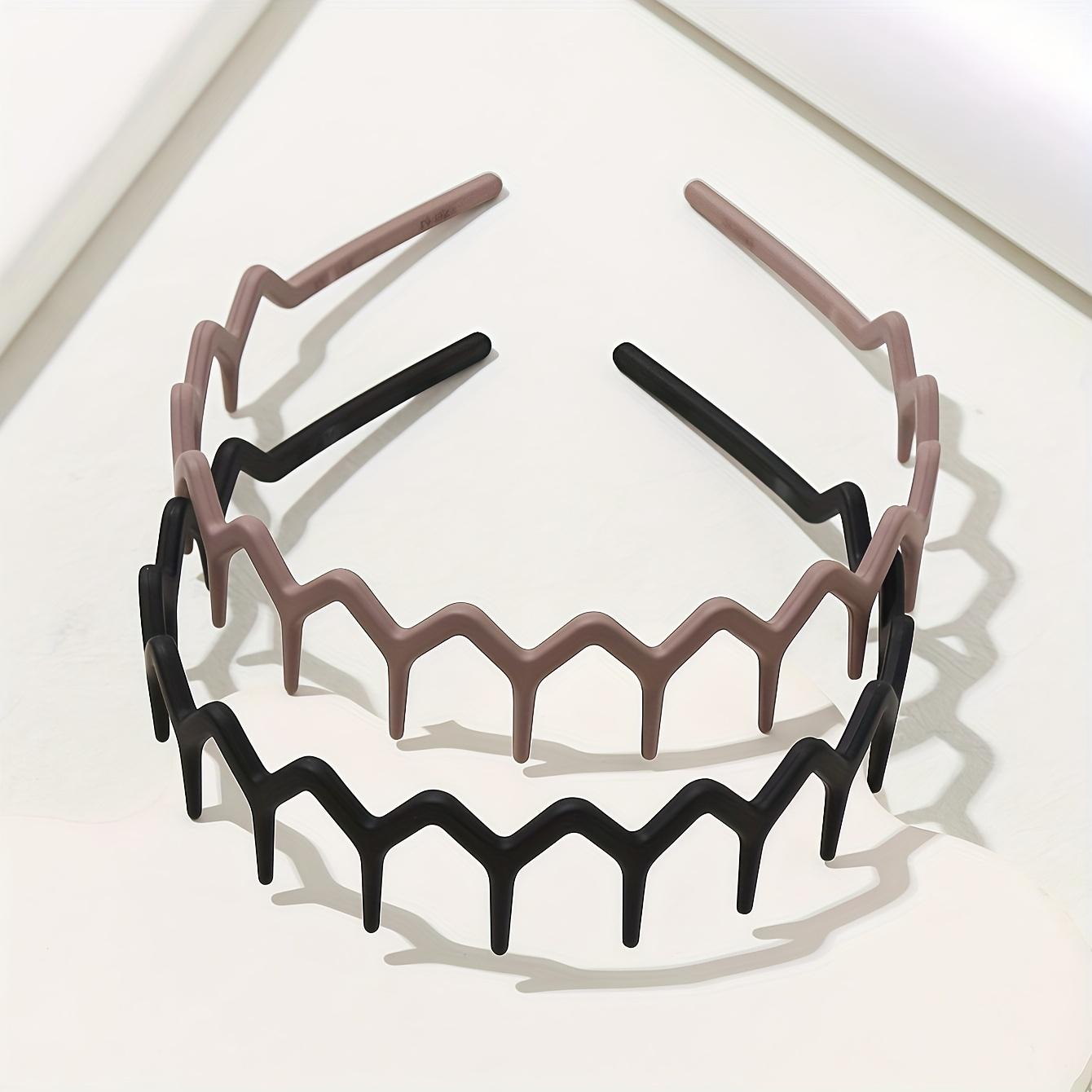 

2 шт. Зубчатая волнистая повязка на голову, простой нескользящий дизайн, Унисекс, Уход за волосами и кожей, Повязка на голову, Резинка для волос, Зубчатая повязка на голову, Головной убор.