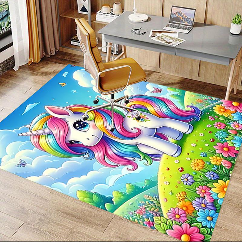1PC Unicorn Flowers Extra Large Non Slip Floor carpet, Office, family, bedroom, Studio Large Area Rug Indoor Rugs
