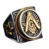 Jewelry Retro Masonic Symbol Ring Six-pointed Star Jewish Men's Ring