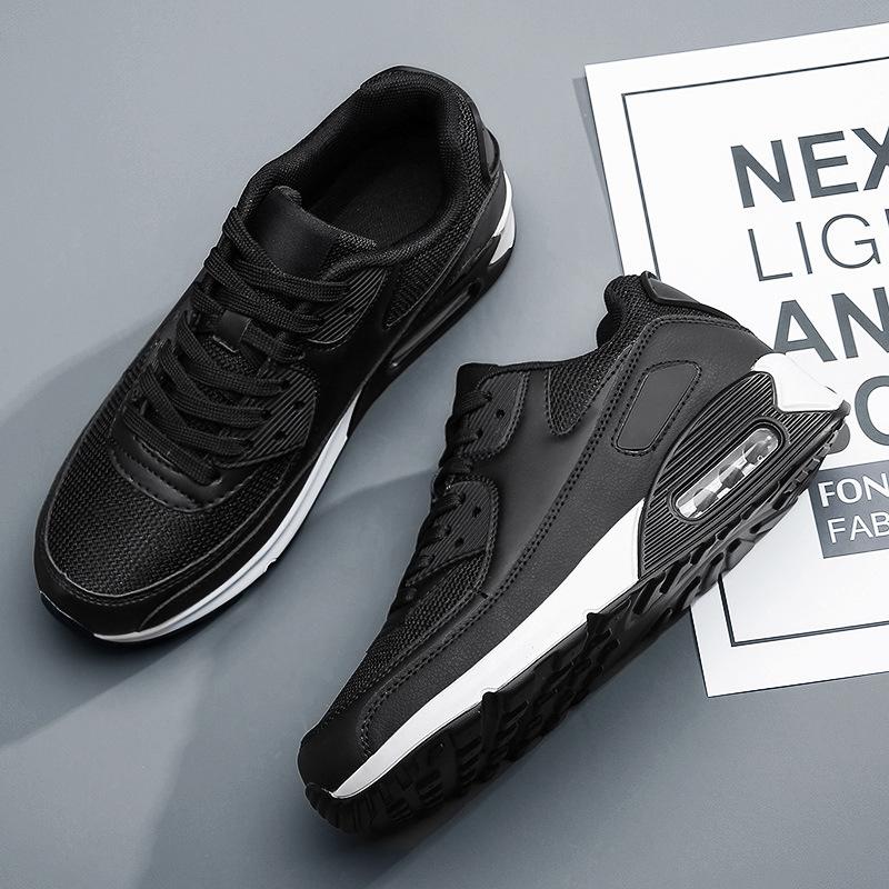 Couple Air Cushion Sneakers Men'S And Women'S Large Size Light Casual Shoes Color Matching Trend Mesh Breathable Running Shoes