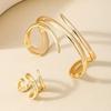 Fashion Temperament Personalized Metal Hollow Line Three-layer Winding Opening Women's Ring Bracelet Set