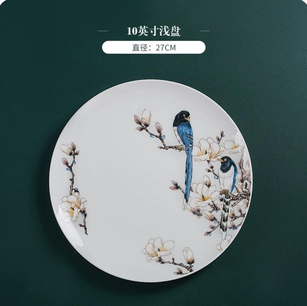 Bone China Luxury Dinnerware Sets Christmas Kitchen Gift Guests Porcelain Plates Set Wedding Party Dishes