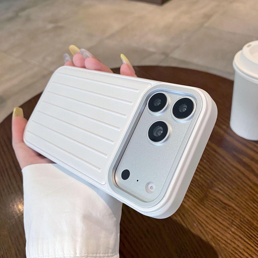 Magnetic Luggage Stripe Case for iPhone 17 Pro Max (3D Skin Feel, 16/15 PM Protective)