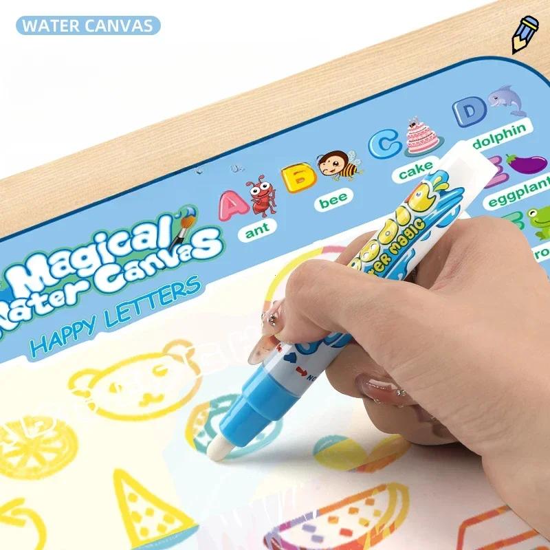 100x80CM Magic Water Drawing Mat Coloring Doodle With Reusable Magic Pens Montessori Painting Board Montessori Educational Toys