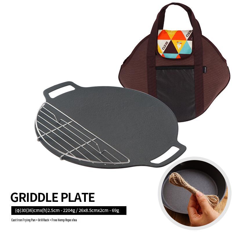 Outdoor Camping Korean BBQ Grill Pan for Gas & Induction Cookers - Frying Pan BBQ Supplies