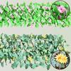 1Pc Simulated Green Plants Flowers Green Leaves Fence Garden Decoration Plastic Telescopic Fence