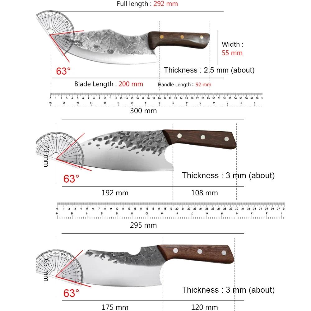Handmade Slicing Knife Cleaver Meat Chopping Vegetables Kitchen Knives Butcher Boning Knife High Steel Blade Chef Cooking Knife