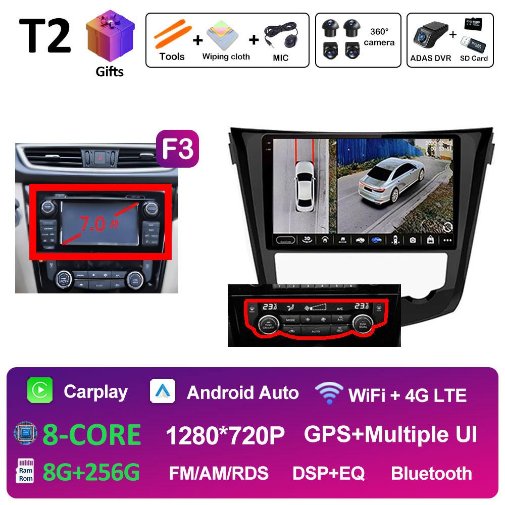 For Nissan Qashqai J11 Nissan X trail T32 2014 2015 2016 2017 Car Multimedia Audio Player Smart System GPS Navi QLED IPS Screen