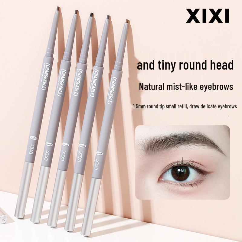 Xixi 3D Misty Eyebrow Pencil: Natural, Distinct Strokes; Waterproof, Sweatproof, Smudge-Proof; Double-Ended.