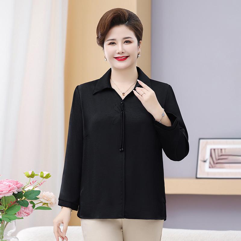 

Осенний топ большого размера для мам и бабушек - в китайском стиле 3XL