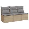 VidaXL Garden Sofa with Cushions 3-seater Beige Braided Resin 366104