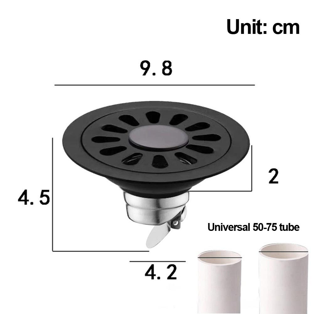 Dusjgulvsluk Rustfritt stål Gulvsluk Kjøkken Bad Hårfanger Sluk Balkong Vaskemaskin Gulvlekkasje