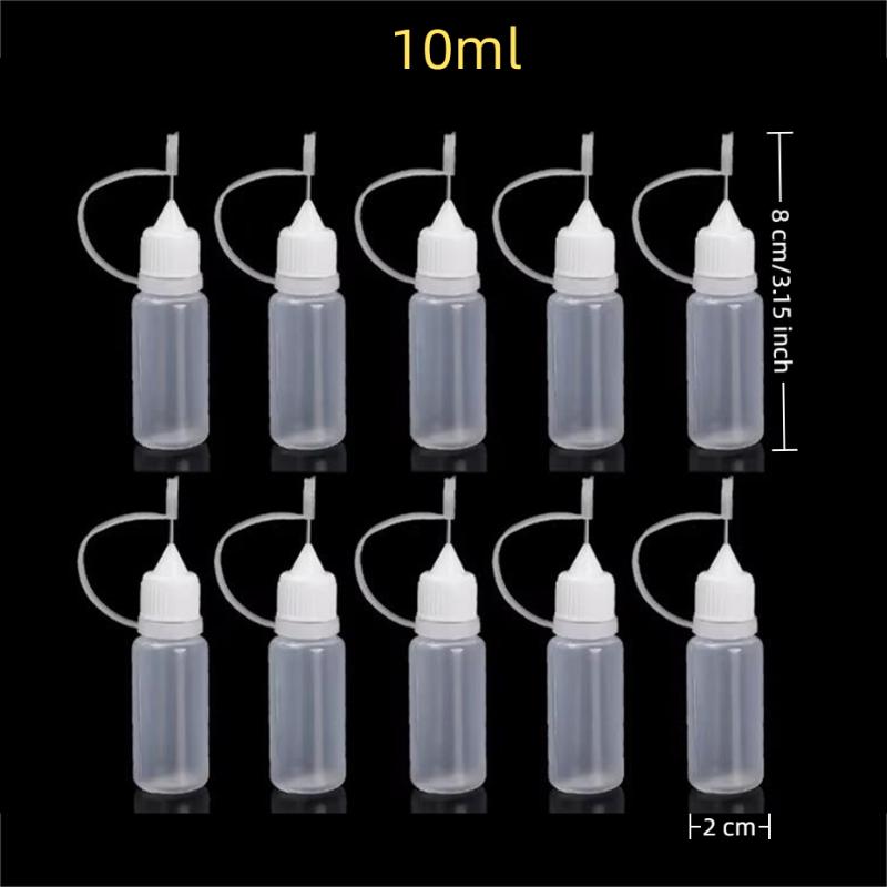 10/30/50Ml Plastic Squeezable Tip Applicator Bottle Refillable Dropper With Needle Tip Caps For Glue Pigment Oil Liquids Bottles