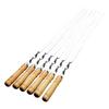 55cm BBQ Skewers Stainless Steel Kabob Skewers with Wood Handle Metal Skewers for Grilling Meat & Kebab Outdoor Cooking