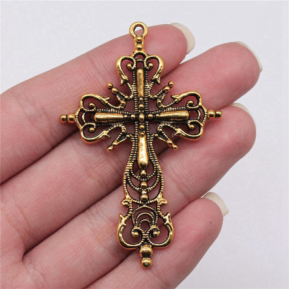 Large Crosses Detailed Religious Charm Antique Bronze Zinc Alloy Jewelry Making Supplies Necklace Making DIY Charms
