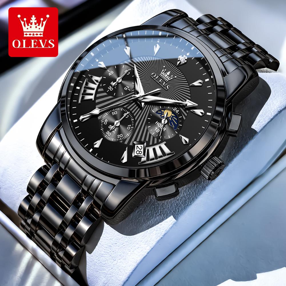 OLEVS Merk Horloge Trendy Mode Waterdicht Lichtgevend Kwarts Herenhorloge 2892