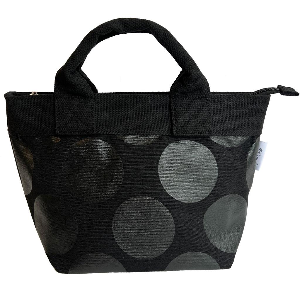 Noah Women's Tote Bag with Zipper (Polka Dot Black)