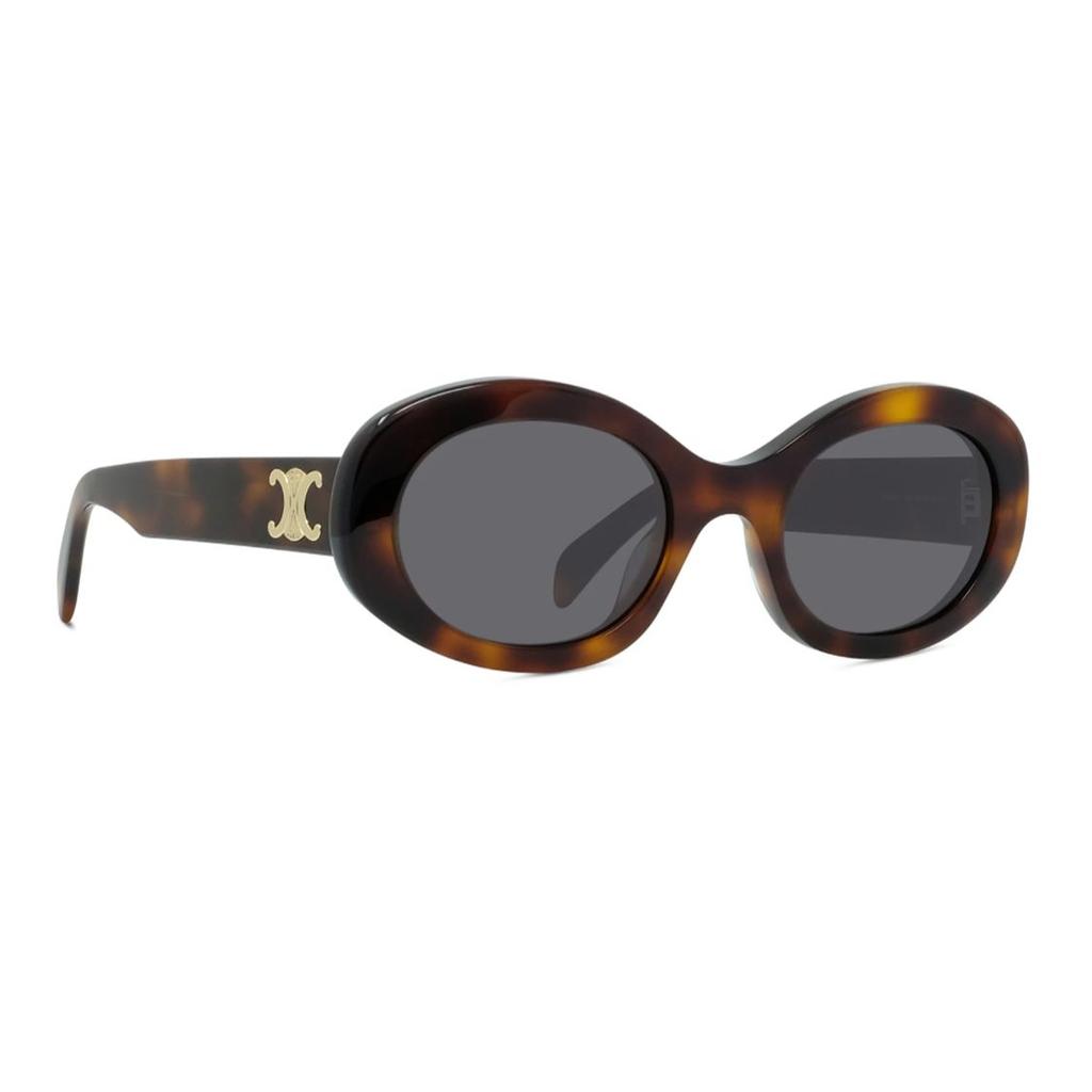 Celine Oval Sunglasses Blonde Havana/Smoke Women Eyewear Brown CL40194U-53A