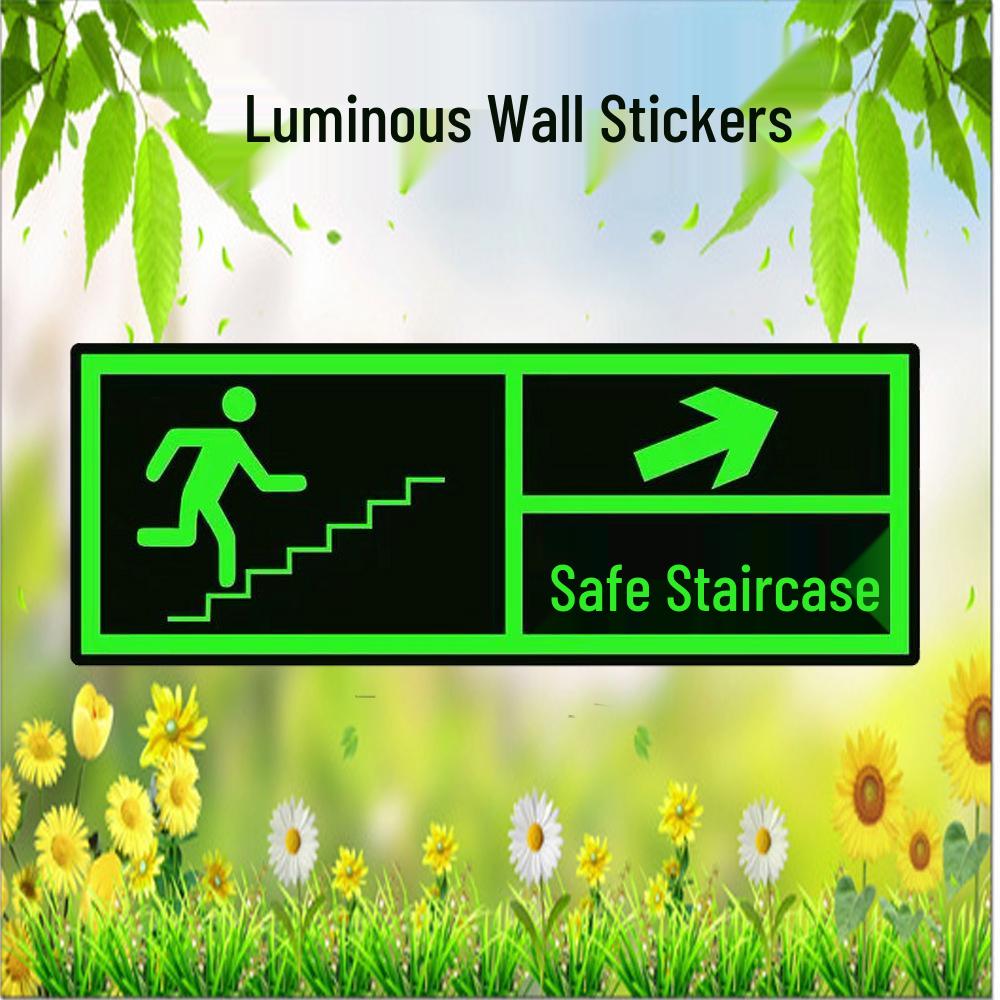 Leuchtendes PVC Notausgangs- & Treppensicherheitszeichen Aufkleber
