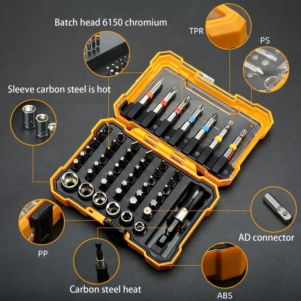 50 In 1 Multi-Size Sockets Set Magnetic Bits Power Tool Combination Kit  Construction Project