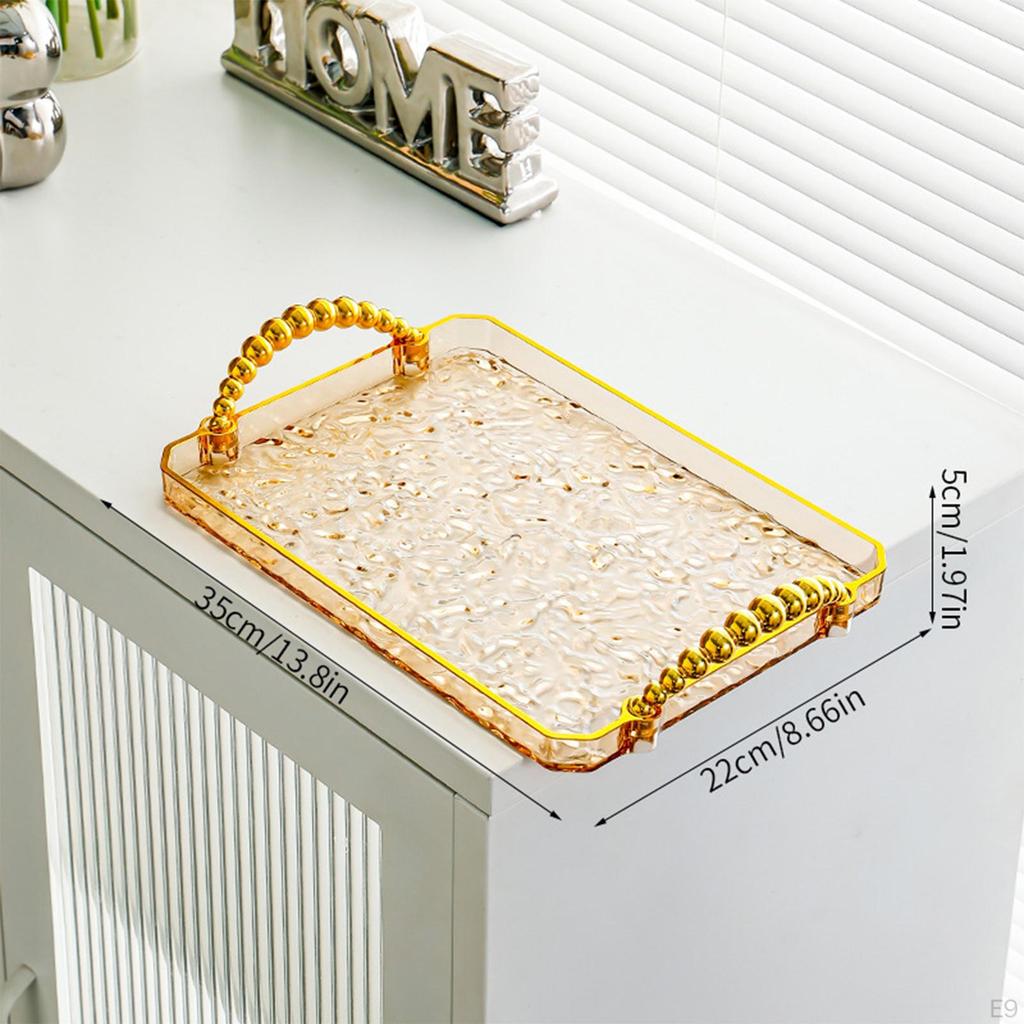 Rectangle Serving Tray Bathroom Vanity Organizer Platter Jewelry Storage