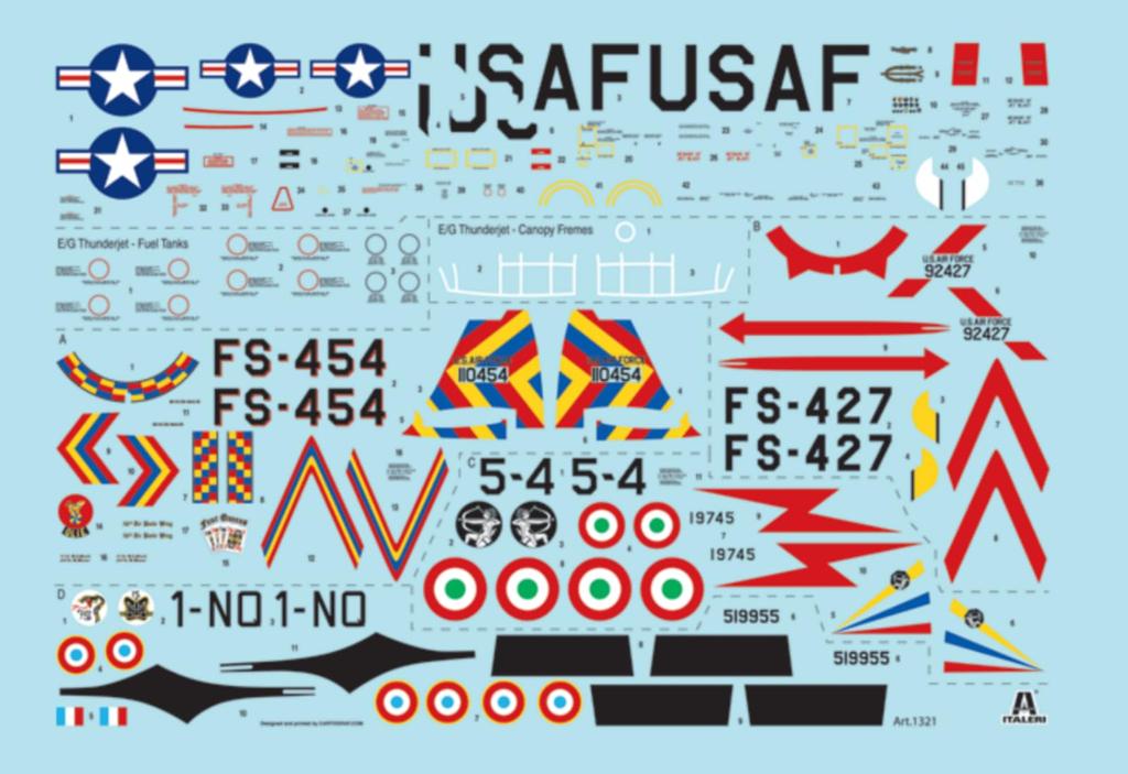 Italeri Scale American Thunderjet Plastic Model Kit IT1321 1/72 F-84G (Airplane)