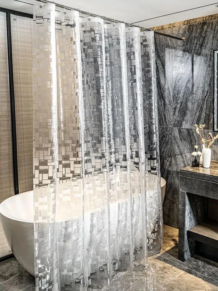 

Набор занавесок для душа, Водонепроницаемая перегородка без сверления, Ткань для занавески для душа One Size