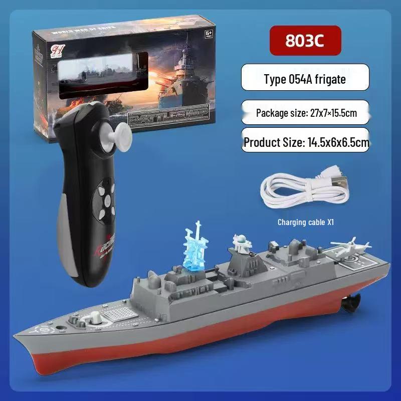 Children s Mini Remote Control Speedboat - High-Speed Electric Warship Toy, 2.4G Summer Water Play