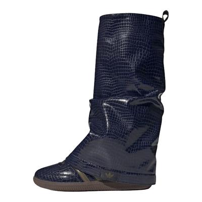 Samba Schlangenhaut Stiefel Damen Sneaker Blau Lieferantenfarbe Oliv-Strata JQ8727