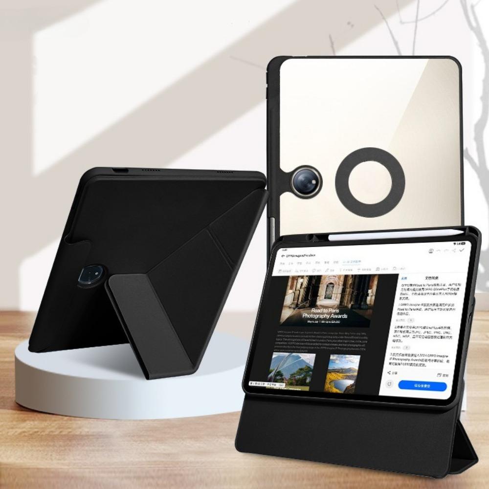 Magnetic Leather Case for OPPO Pad 4 Pro 11.61 Inch 360 Rotatable Y Stand Cover with Ring Holder