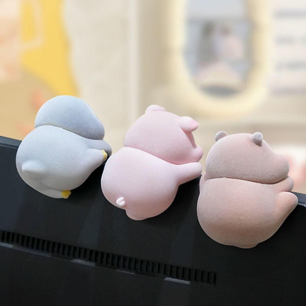 Panda Dog Computer Monitor Decoration Flocking Center Console Doll  Monitor Screen