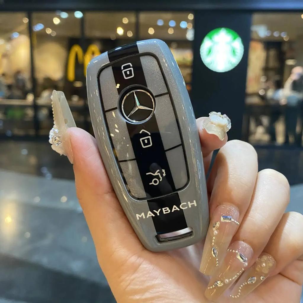 Car Zinc Alloy Key Case Bag Metal Key Shell For Mercedes-Benz AMG C-Class S-Class GLC EQE EQS W223 X254 V297 V295 W206 S206 X206 ff1