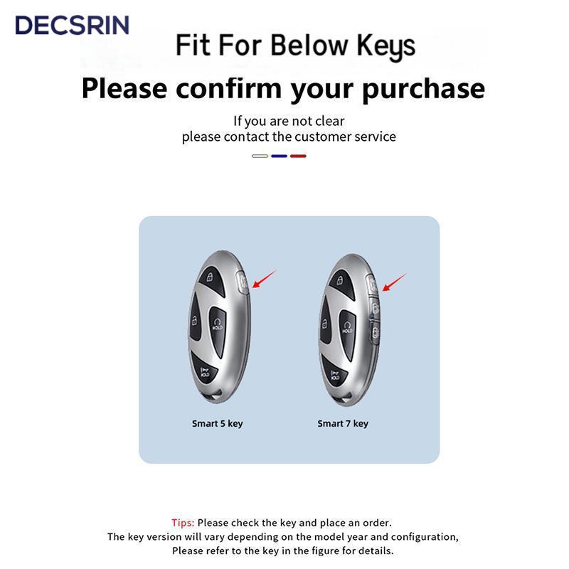 5/7 Buttons Zinc Alloy + Silicone Car Key Case Cover For Hyundai Kona Ev Grandeur GN7 IONIQ 6 2025 2025 Car Key Bag Accessories