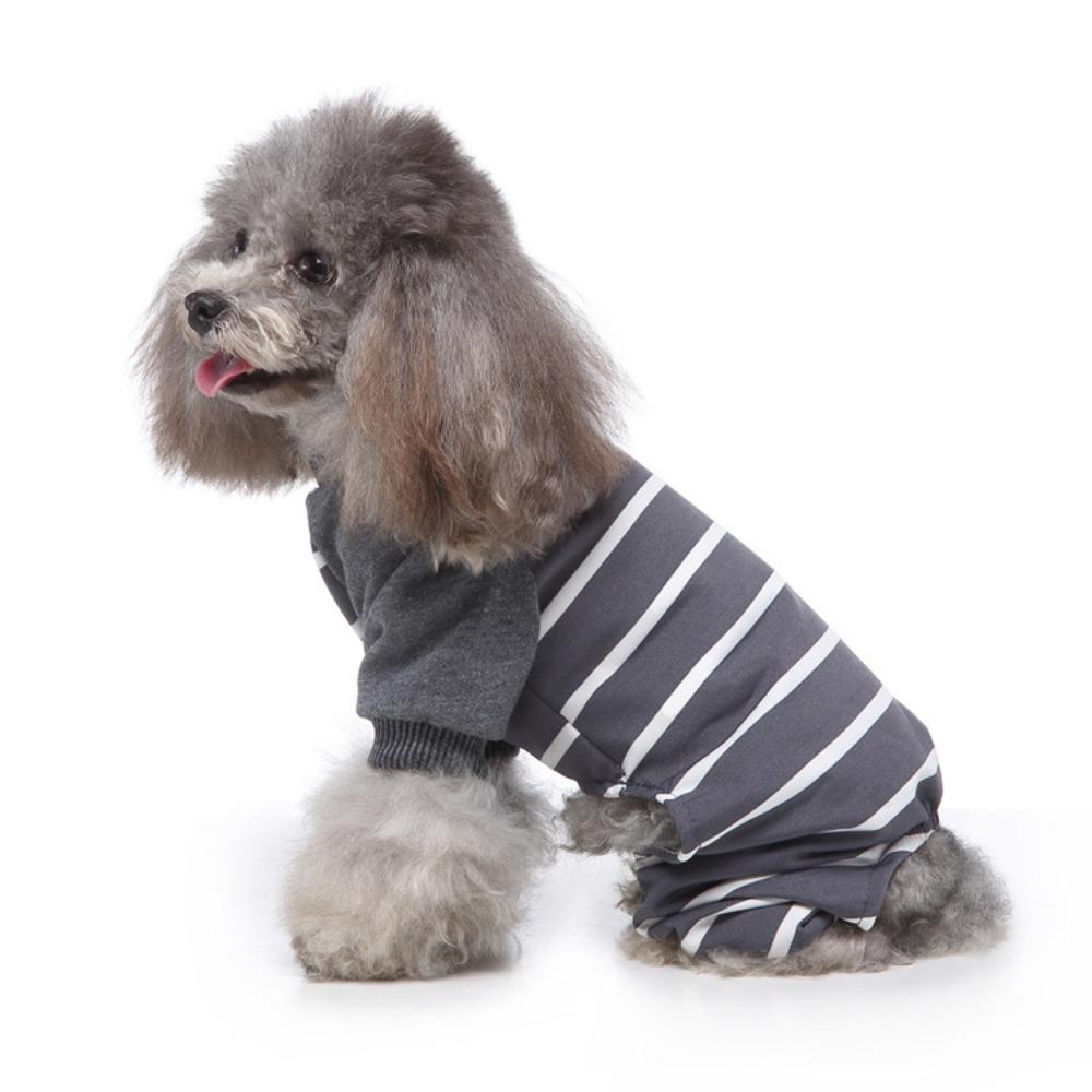 Pet Pajamas Striped Homewear Cotton Printed Dog Clothes Four-legged Pajamas Knitted Pet Clothes