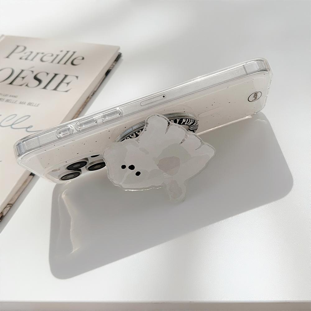 Double-layer imd magnetic suction bracket 17pro max iPhone case iphone14 is suitable for 1316 ink splashing dog