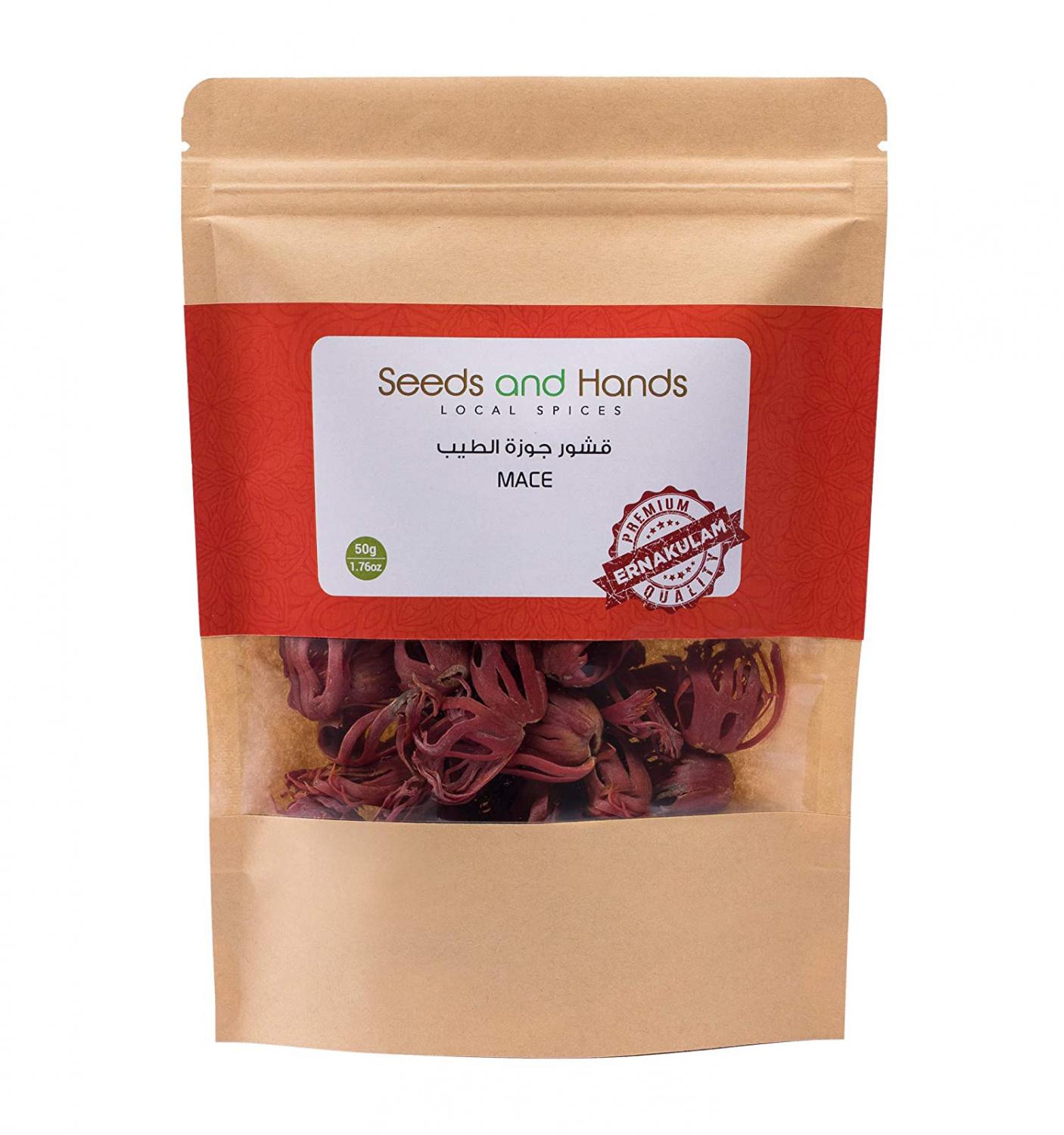 

Мацис (шелуха Мускатного ореха) (50 г), Mace, Seeds and Hands