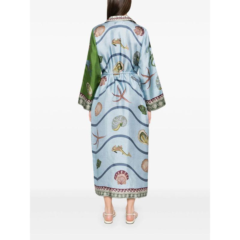 Printed Shirt Dress Fashion Wind New Fashion Casual Loose Print Lace-up Long Sleeve Dress