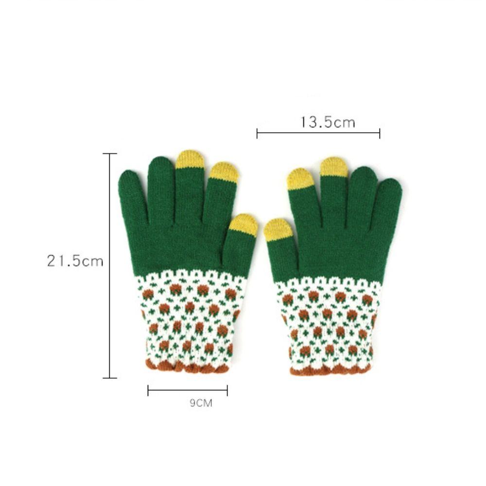 Touch Screen Warm Gloves Thickened Skiing Gloves Warm Full Finger Mittens Winter