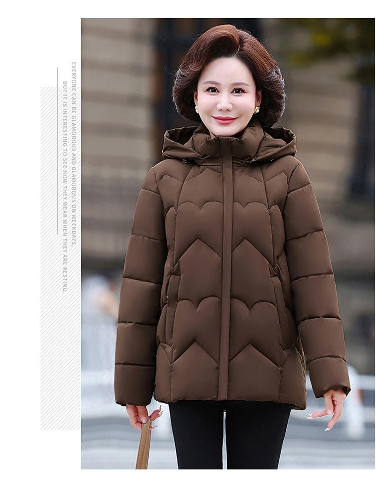 Women’s Short Hooded Windproof Thicken Warm Winter Jacket Gift for Mom