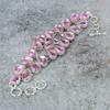 Pink Kunzite Gemstone Handmade 925 Sterling Silver Bracelet 7-8" M-303