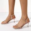 new Sandals Women's High Heels Comfortable and versatile rhinestone sandals Roman sandals with flat buckle strap