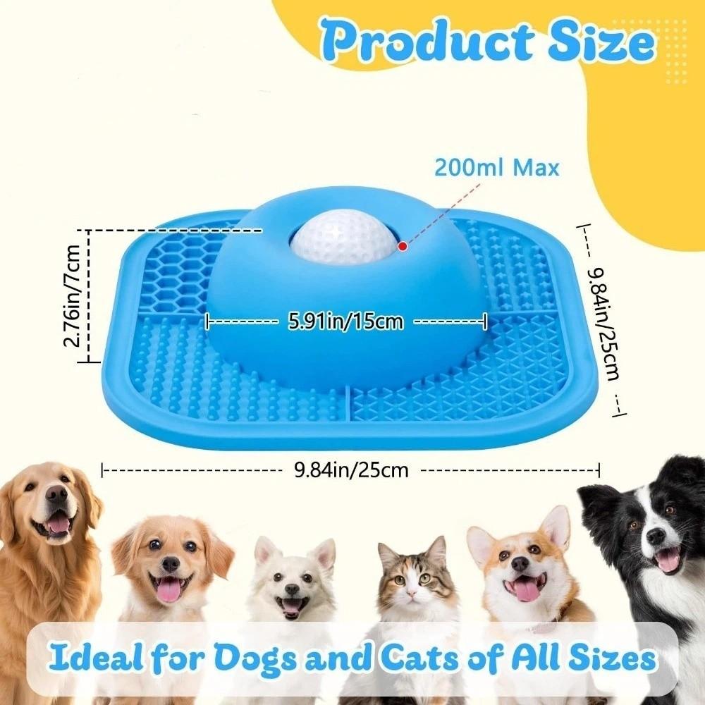 Non-Slip Dog Licking Bowl Silicone with Rolling Ball Slow Feeder Dog Bowl Bite Resistant Anti-Choking Slow Feeder