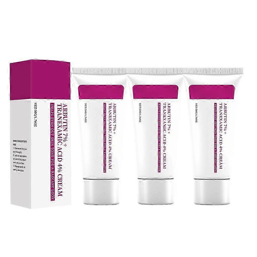 3pcs Arbutin 7% Tranexamic Acid 4% Cream, 50ml K-Beauty Brightening Firming Skin Tone Corrector