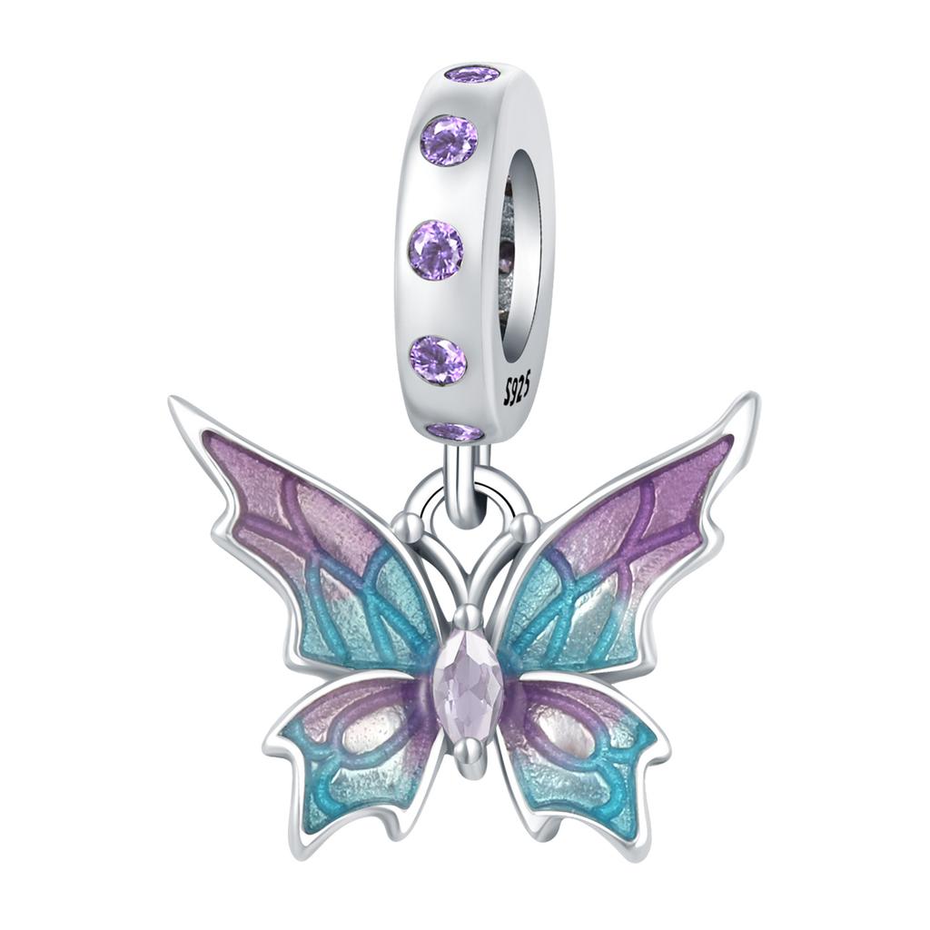 Copper Colorful Butterfly Dragonfly Series Pendant Charms Beads Fit Original Wear Birthday Diy Jewelry Gifts