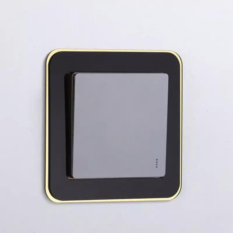 

Home Decoration Anti-Dirty Switch Protective Cover Buckle Type Non-Adhesive Switch Decorative Frame Decor Living Room 1pc чорний