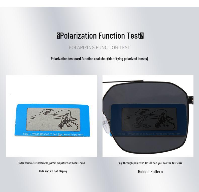 Men's High-End Polarized Double Bridge Metal Sunglasses for Fishing & Driving Sun Protection